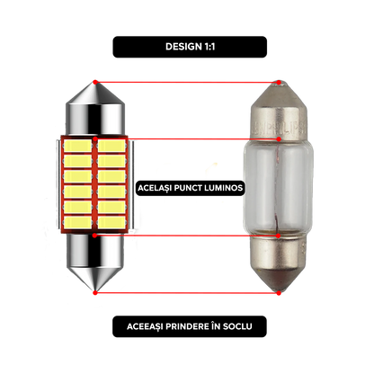 LED C5W LUSMAR™ Festoon - 31, 36, 39, 41 mm 300 lm, Canbus - fara eroare