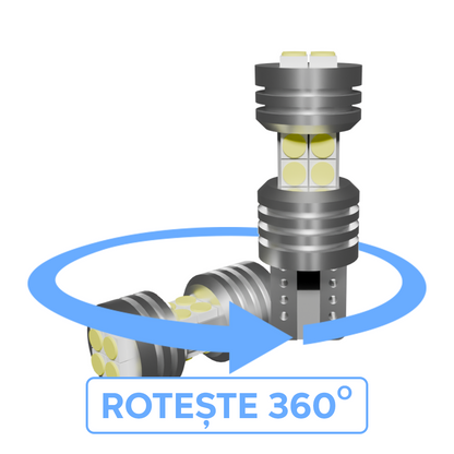 Set 2 x bec LED T10 W5W LUSMAR™ 900 lm Canbus - fara eroare