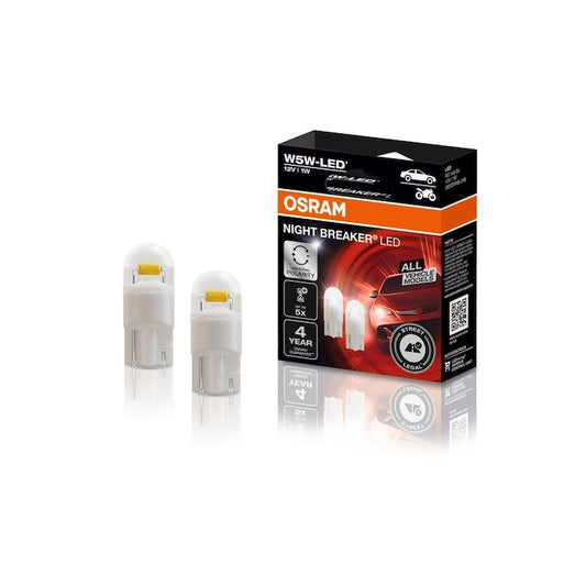 Set 2 x bec LED T10 W5W Osram Night Breaker 100 lumeni omologare RAR