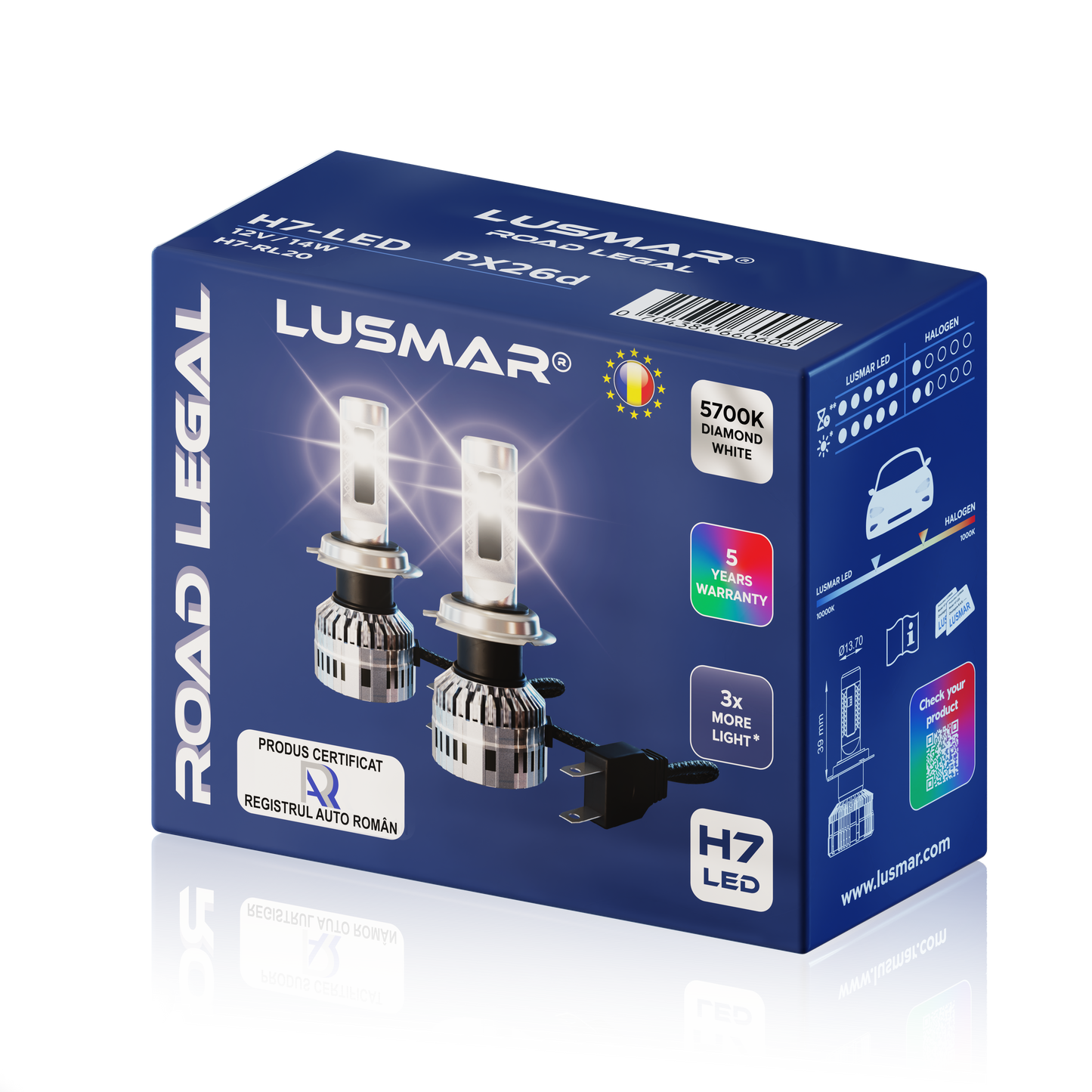 Kit LED H7 LUSMAR™ LED-H© 6000k 15000 lumen 110W/set Canbus - senza errori 